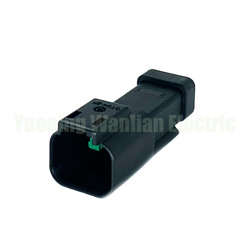 2 broches DT04-2P-CE03 Le terminal du harnais en fil noir étanche au moteur