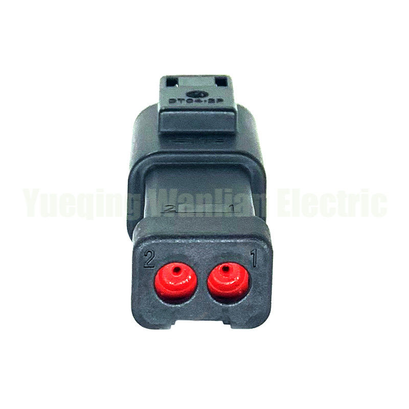 2 broches DT04-2P-CE03 Le terminal du harnais en fil noir étanche au moteur